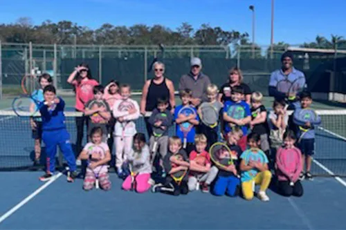 Participants at our YMCA Tennis Camp.