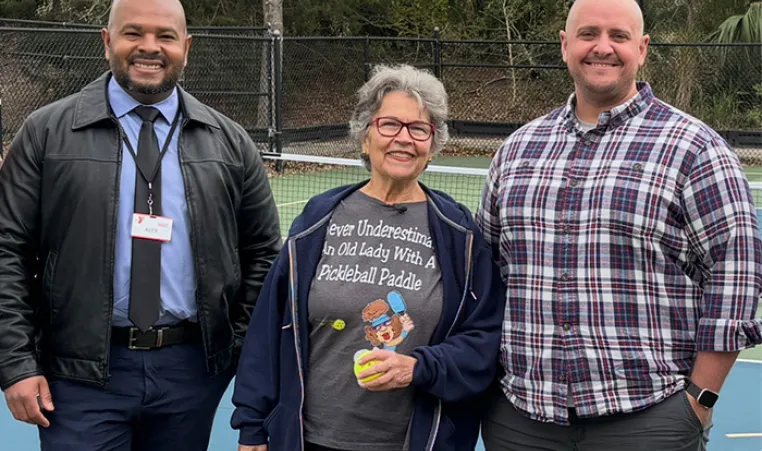 L-R: Alex Cerqueira with Jackie Rowe, Project Rally participant and Dr. Parker